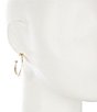 Color:Gold/White - Image 2 - White Polish Wire Hoop Earrings