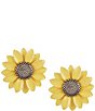 Color:Gold/Yellow - Image 1 - Yellow Sunflower Stud Earrings
