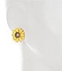 Color:Gold/Yellow - Image 2 - Yellow Sunflower Stud Earrings
