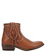 Color:Camel - Image 2 - Destry Leather Studded Western Booties