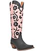 Color:Black - Image 1 - Goodness Gracious Leather Floral Tall Western Boots