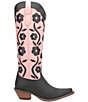 Color:Black - Image 2 - Goodness Gracious Leather Floral Tall Western Boots