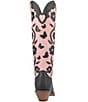 Color:Black - Image 3 - Goodness Gracious Leather Floral Tall Western Boots