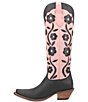 Color:Black - Image 4 - Goodness Gracious Leather Floral Tall Western Boots