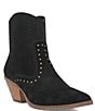 Color:Black - Image 1 - Miss Priss Suede Studded Western Booties