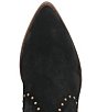 Color:Black - Image 6 - Miss Priss Suede Studded Western Booties