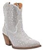 Color:Silver - Image 1 - Rhinestone Cowgirl Embellished Leather Western Mid Boots