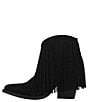 Color:Black - Image 4 - Tangles Suede Fringed Western Booties