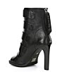 Color:Black - Image 3 - Blake Strappy Leather Peep Toe Stiletto Booties