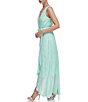 Color:honeydew - Image 3 - Chiffon Surplice V-Neck Sleeveless Faux Wrap High-Low Maxi Dress