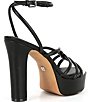 Color:Black - Image 2 - Delicia Leather Platform Ankle Strap Sandals