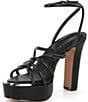 Color:Black - Image 4 - Delicia Leather Platform Ankle Strap Sandals