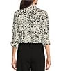 Color:Black/Ivory - Image 2 - Printed Collared Neck Long Sleeve Shirt