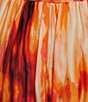 Color:Orange Blossom - Image 3 - Printed Satin Halter Neckline Ruched Bodice Maxi Dress