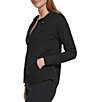 Color:Black - Image 3 - Sport Long Sleeve Full Zip Mini Slub Waffle Pocketed Hoodie