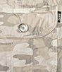 Color:Camo Sand - Image 4 - Sport Peached Poplin Ribbed Waist Camo Print Convertible Cinched Cargo Capri Pull-On Pant