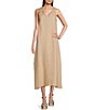 Color:Sandalwood - Image 1 - Studded V Neckline Sleeveless Maxi Dress