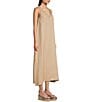 Color:Sandalwood - Image 3 - Studded V Neckline Sleeveless Maxi Dress