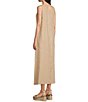 Color:Sandalwood - Image 4 - Studded V Neckline Sleeveless Maxi Dress