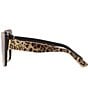 Color:Leopard - Image 3 - Women's Dg4348 54mm Leopard Butterfly Sunglasses