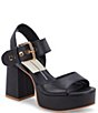 Color:Black Leather - Image 1 - Bobby Leather Ankle Strap Platform Sandals