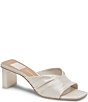 Color:Off White Silk - Image 1 - Carlan Satin Dress Sandals