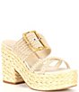 Color:White/Natural Raffia - Image 1 - Edwina Raffia Platform Sandals