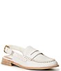Color:Off White Crackled Leather - Image 1 - Hardi Leather Slingback Loafers