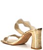 Color:Gold Distressed Leather - Image 3 - Ilva Distressed Metallic Leather Wavy Band Slide Sandals