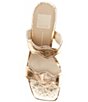 Color:Gold Distressed Leather - Image 5 - Ilva Distressed Metallic Leather Wavy Band Slide Sandals
