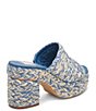 Color:Blue Multi Woven - Image 2 - Lady Platform Woven Sandals