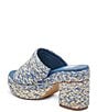 Color:Blue Multi Woven - Image 3 - Lady Platform Woven Sandals