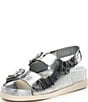 Color:Silver Distressed Leather - Image 4 - Starla Metallic Leather Sandals