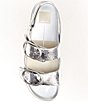 Color:Silver Distressed Leather - Image 5 - Starla Metallic Leather Sandals