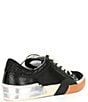 Color:Onyx Embossed Leather - Image 2 - Zina Embossed Leather Metallic Accent Sneakers