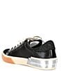 Color:Onyx Embossed Leather - Image 3 - Zina Embossed Leather Metallic Accent Sneakers