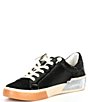 Color:Onyx Embossed Leather - Image 4 - Zina Embossed Leather Metallic Accent Sneakers