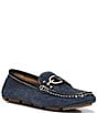 Color:Navy - Image 1 - Giovanna Suede Bit Buckle Detail Drivers