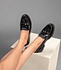 Color:Black - Image 6 - Lenny Crinkle Patent Leather and Calf Hair Tassel Platform Penny Loafers