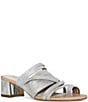 Color:Silver - Image 1 - Marlow Strappy Leather Toe Ring Sandals