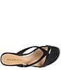 Color:Black - Image 4 - Mida Suede and Croco Print Patent Thong Slide Sandals