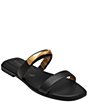 Color:Black - Image 1 - Harmoni Leather Slide Sandals