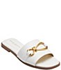 Color:Bright White - Image 1 - Haylen Leather Slide Sandals