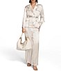 Color:Cream - Image 3 - Satin Notch Lapel Collar Flap Pocket Roll Tab Long Sleeve Belted Coordinating Jacket