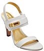 Color:Bright White - Image 1 - Sloane Leather Slingback Dress Sandals