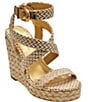 Color:Gold - Image 1 - Yoseline Raffia Espadrille Wedge Sandals