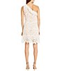 Color:White - Image 2 - Lace One Shoulder Ruffle Trim Sleeveless Mini Dress