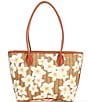 Color:Brown/White - Image 2 - Coated Italian Cotton Tote Bag