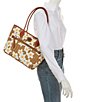 Color:Brown/White - Image 4 - Coated Italian Cotton Tote Bag