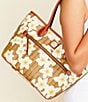 Color:Brown/White - Image 5 - Coated Italian Cotton Tote Bag